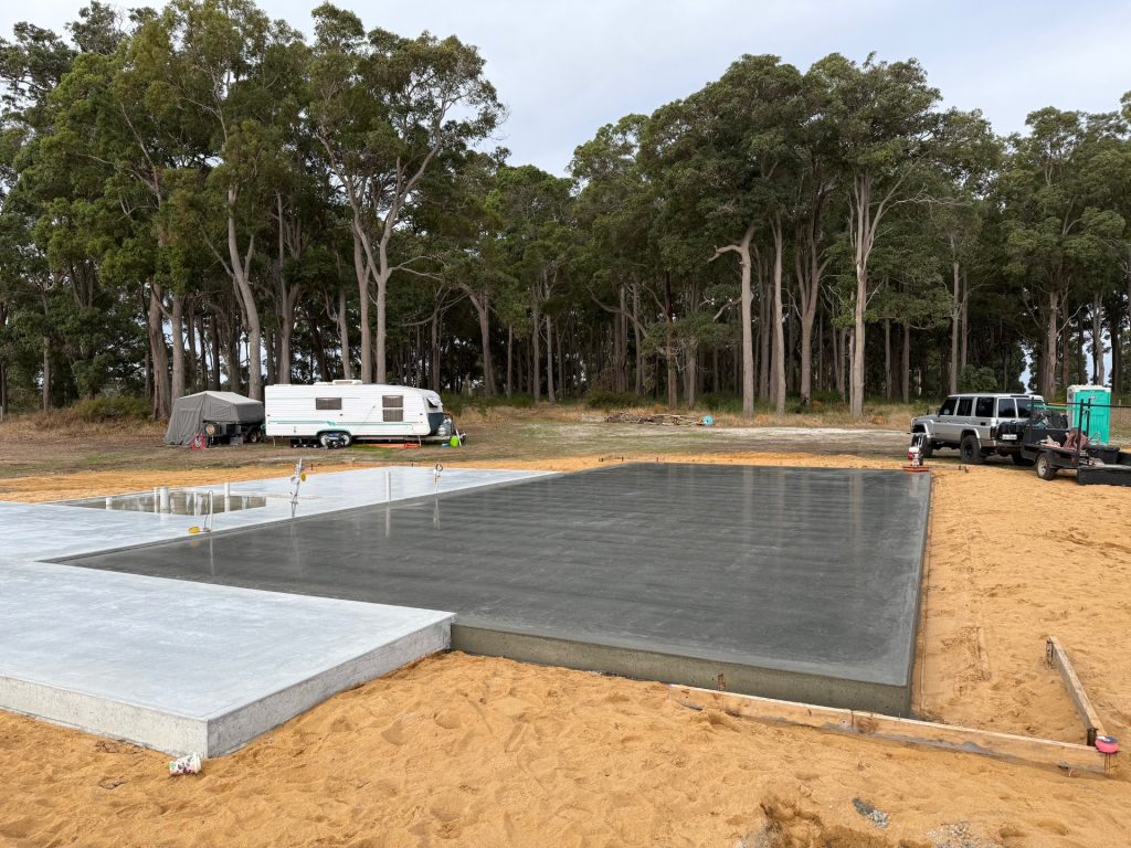 Comparison of standard concrete colour with white added prior to drying