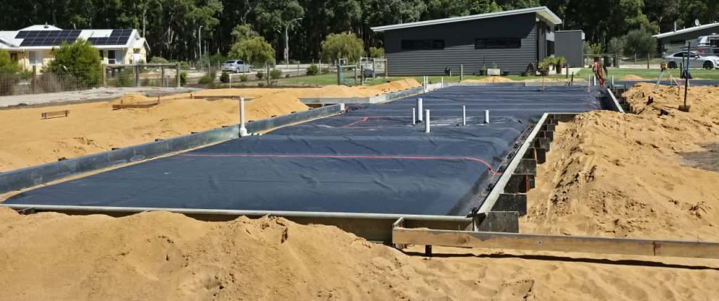 plumbing pipe and vapour barrier